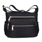 NOTAG Crossbody Bag for Women, Waterproof Nylon Shoulder Bag Casual Multi Pocket Messenger Bag (Black)